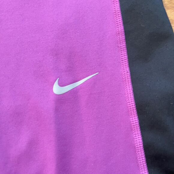 Nike Leggings Size S Purple/Black Dri-Fit Essential 3/4 Running Capri - Picture 3 of 11